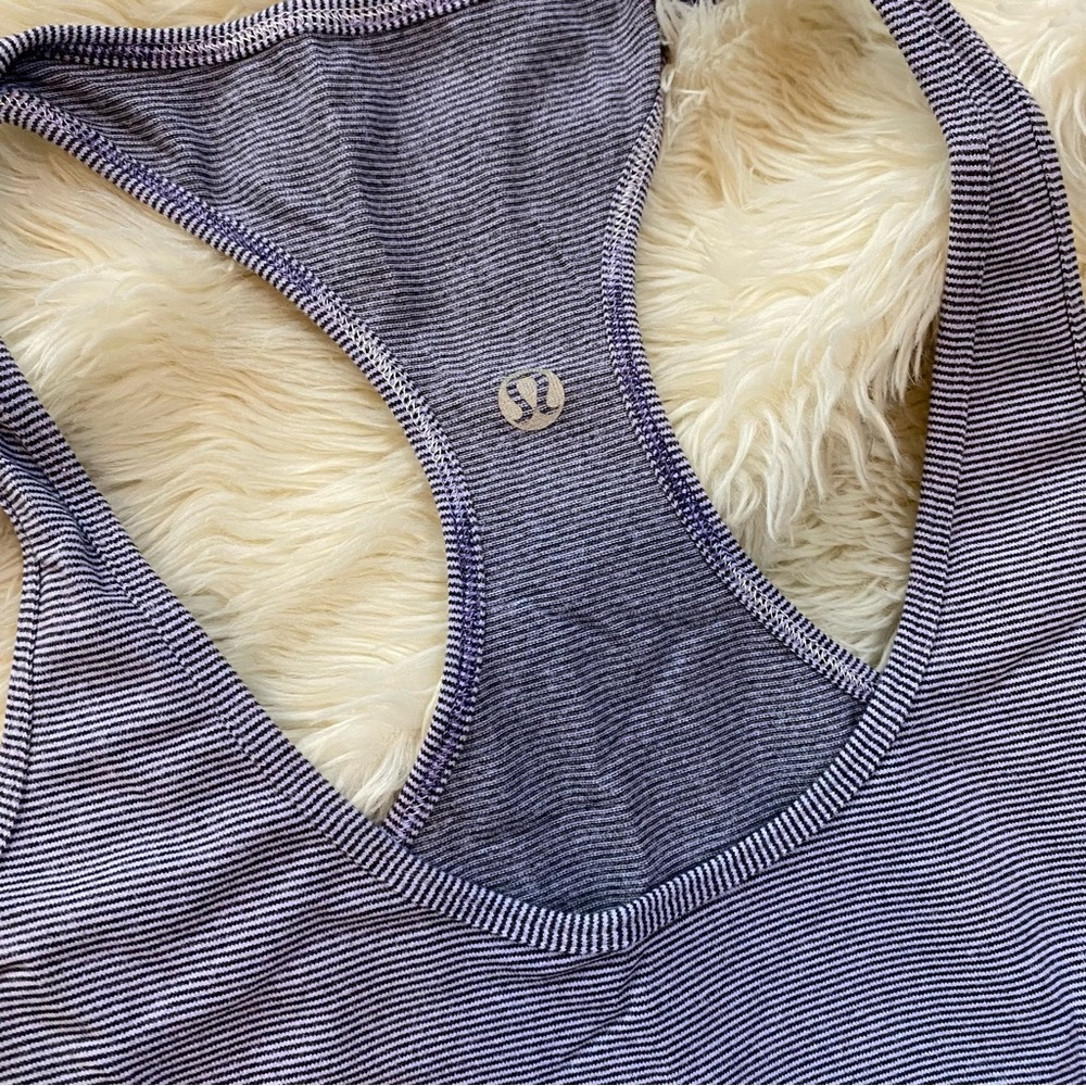Lululemon CRB *Rvrs - Lilac/Heathered Coal Wee Stripe - 8